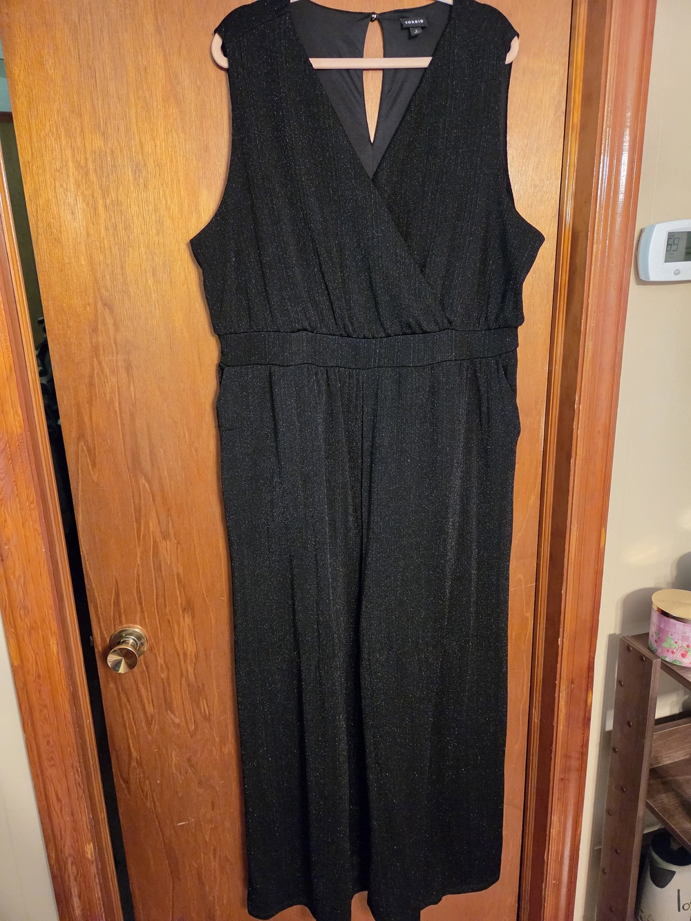 Torrid Black Sleeveless Sparkle Jumpsuit